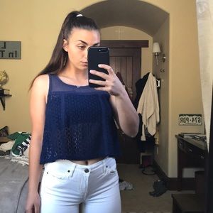 Free People crop tank top/ bathing suit coverup